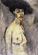 Amedeo Modigliani Nude with a Hat (recto) oil painting on canvas